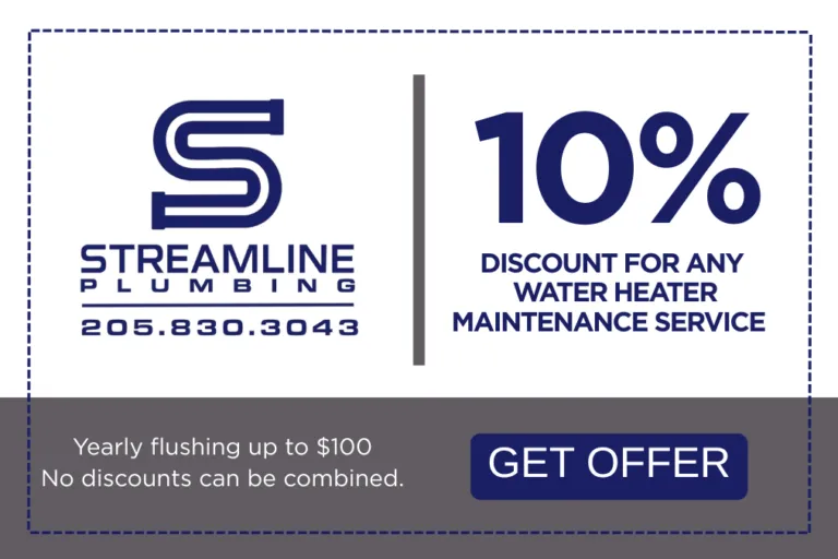 Coupon offering 10% off water heater maintenance service