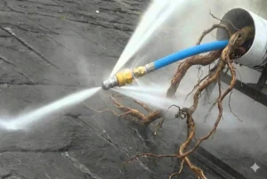 Hydro jetting service clearing root intrusion from a sewer line in Alabaster, AL